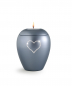 Preview: Pet Urn Crystal Steel Grey with Crystal Heart and Tealight