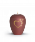 Preview: Pet Urn Verona Colour Rubin with heart-paws lid cheap