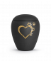 Preview: Pet Urn Verona Colour Black with heart-paws