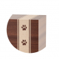 Preview: Pet Urn Wood Mahogany Detail Paw Strap