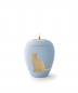 Preview: Tierurne mit Katzenrelief in Glold mit oder ohne Teelichthalte