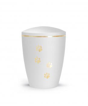 Biodegradable animal urns made of natural material for indoors and outdoors Colour White