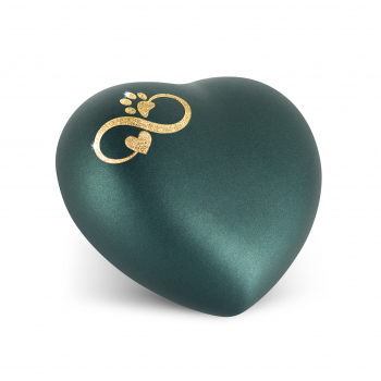 Pet Urn Edition Star "Infinity Paw Heart" Colour: Petrol various sizes