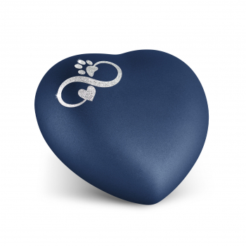 Pet Urn Edition Star "Infinity Paw Heart" Colour: Navy various sizes