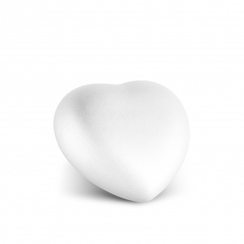 Ceramic Urn Heart with Colour: White various sizes