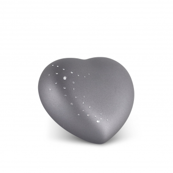Ceramic Urn Heart with Crystal Startrail Colour: Fumé various sizes