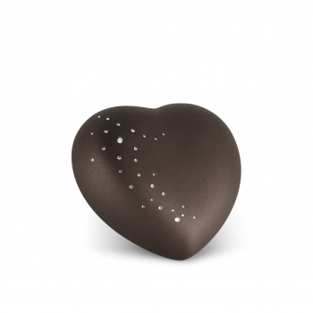 Ceramic Urn Heart with Crystal Startrail Colour: Siena various sizes
