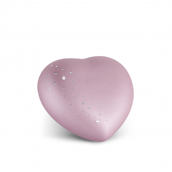 Ceramic Urn Heart with Crystal Startrail Colour: Rosé various sizes