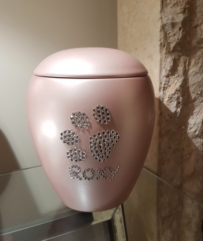 Option: personalized your urn with Paw of Swarovski crystals