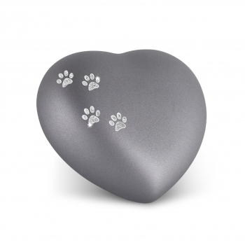 Tierurne Herz 4 Pfoten Farbe Steingrau für Hunde und Katzen günstig kaufen.