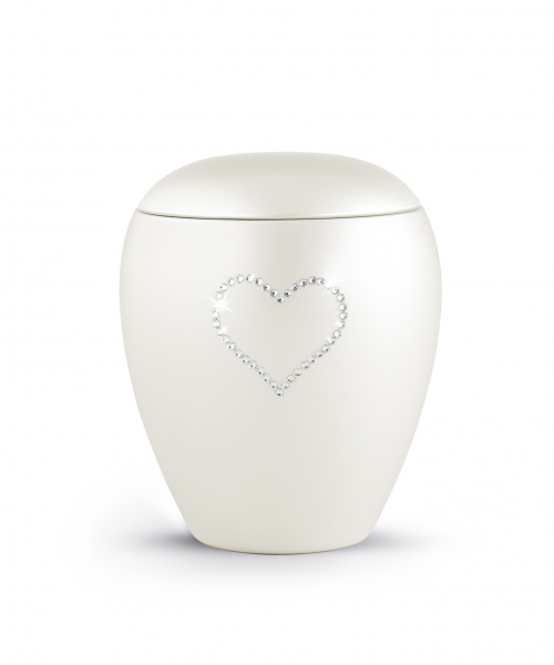 Pet Urn Crystal Champagner with Crystal Heart