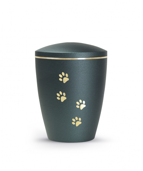 Biodegradable animal urns made of natural material for indoors and outdoors Colour Petrol