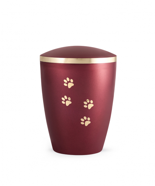 Biodegradable animal urns made of natural material for indoors and outdoors Colour red wine