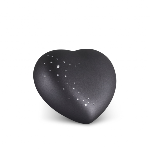Heart Urn Colour Black with Startrail for Dogs and Cats
