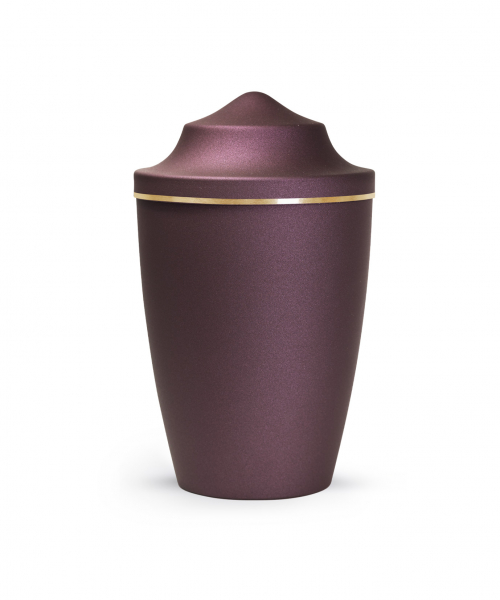 Pet Urn Edition Lina with brushed gold band domed lid