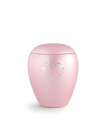 Crystal pet urn with crystal heart - color: Pearl Rosé - with/without memorial light, 2 different sizes