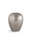 Crystal pet urn with crystal heart - color: Pearl Fumé - with/without memorial light, 2 different sizes